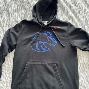 EUC Men’s Nike Black Boise St Hoodie with Blue Graphic. Large